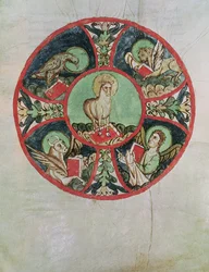Het Lam Gods omringd door de Symbolen van de Evangelisten