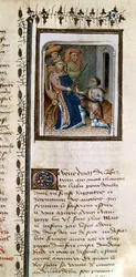Bertrand du Guesclin geridderd door de koning, uit Histoire de Du Guesclin