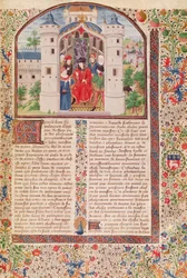 Ms 927 Fol.426 Presentatie van De Economie, uit Ethiek, Politiek en Economie door Aristoteles (384-322 v.Chr.)