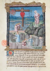 Ms 978 fol.31 De bouw van het kasteel, illustratie uit een spiritueel traktaat voor leken door Gabrielle de Bourbon