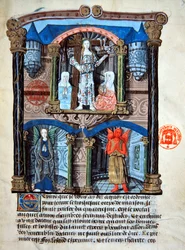 De poort van het kasteel, illustratie uit een spirituele verhandeling voor leken door Gabrielle de Bourbon