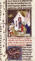 Prostituees met klanten, uit Des Claires et Nobles Femmes, door Giovanni Boccaccio (1313-75) c.1403