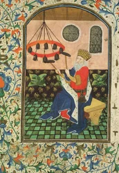 Ms Gen 288 f.183v Koning en muziek, ca. 1460