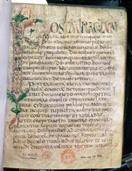 Ms Lat 1598 Fol.1 Zoomorfische geïllustreerde initiaal P, uit een werk van Sint Augustinus (354-430)