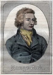Mungo Park, Schotse ontdekkingsreiziger - Portret van Mungo Park (1771-1806), Schotse ontdekkingsreiziger - illustratie uit 