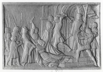 Moord op bisschop Waldric (gravure)