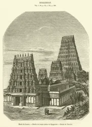 Musee du Louvre, Model van de Indiase tempel van Djaggernat (gravure)