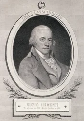 Muzio Clementi (1752-1832) gegraveerd door Alfred Lemoine