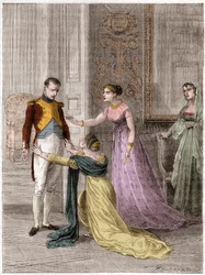 NAPOLEON Bonaparte (1769-1821), Keizer van Frankrijk, verleent Madame de Polignac gratie voor het leven van haar echtgenoot (Jules Armand (Jules-Armand), Prins de Polignac)