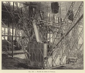 Mand van de ballon van Schwarz (gravure)