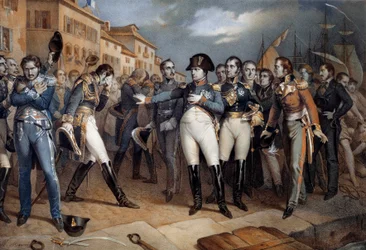 Napoleon I (1769-1821) toevertrouwd aan de Britse wet en ging op 14/07/1815