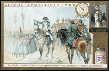 Napoleon in Austerlitz beveelt aanval op de Pratzen hoogten (2 december)