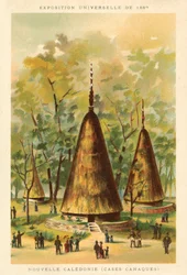 Nieuw-Caledonië (Kanak-hutten), Exposition Universelle 1889, Parijs