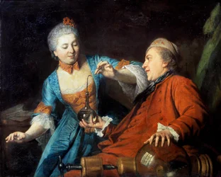Nicolas Bergeat (1733-1815) en Madame de Maisoncel doen een experiment in de natuurkunde