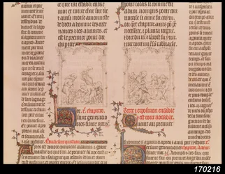 Noach in de wijngaard en de dronkenschap van Noach, uit de Bijbel van Jean Sy, c.1355
