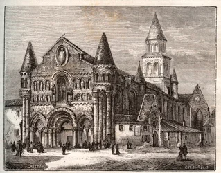 Notre-Dame van Poitiers - gravure in 