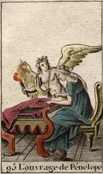 Odyssee van Homerus: de trouwe Penelope, de vrouw van de held Odysseus, die voortdurend een tapijt maakt en verdedigt terwijl ze wacht op de terugkeer van haar man naar Ithaca.