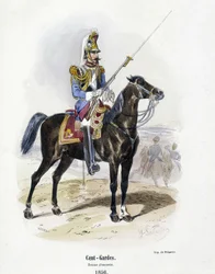 Honderd - Wachten: Kostuum van escorte in 1856 - in 