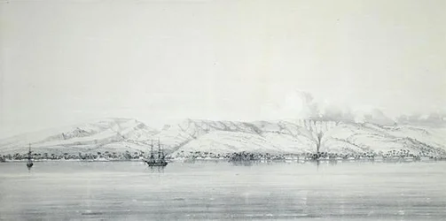 Panorama van de Baai van Papeti, uit 