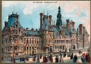 Parijs. Wereldtentoonstelling van 1889: Stadhuis in Parijs.