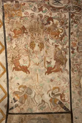 Parochiekerk (Església de la Mare de Déu de Solers). Interieur. De beuken. Muurschilderingen. Detail. 16e eeuw (?).