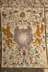 Parochiekerk (Església de la Mare de Déu de Solers). Interieur. De beuken. Muurschilderingen. (detail) 16e eeuw (?)