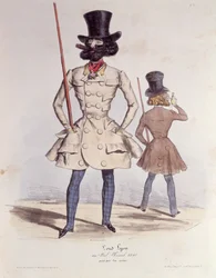 Parijse dandies op het Bal Chicard, 1840