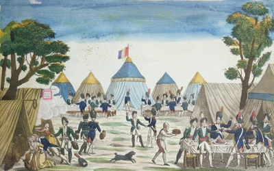 Feest gegeven aan de Russische Grenadiers door de Grenadiers van de Grande Armée, 30 juni 1807