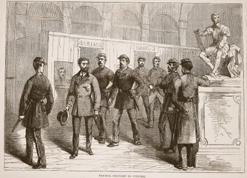 Paschal Grousset in hechtenis, illustratie uit Cassells Geschiedenis van de Oorlog tussen Frankrijk en Duitsland, 1870-1871