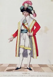 Paul Francois Jean Nicolas (1755-1829) Vicomte de Barras (gekleurd gravure)