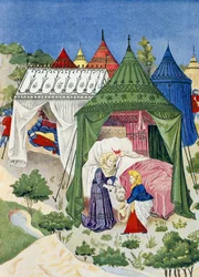 Paviljoens en tenten uit de 15e eeuw, detail uit de Geschiedenis van Judith