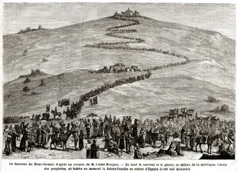 Boetedoening Pelgrimstocht naar de Heilige Plaatsen van 25 april tot 8 juni 1882 (gravure)