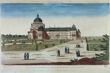 Perspectief Weergave van het Val-de-Grace Klooster vanuit de Tuinen