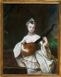 Pesne, Antoine Dame met gitaar (perkament)
