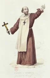 Peter de Kluizenaar die de Eerste Kruistocht predikt in 1095, ca. 1840