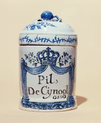 Farmaceutische pot voor cynoglossum-tabletten, ca. 1700
