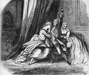 Filips II hertog van Orléans (de Regent) (1674-1723) en zijn twee dochters Marie Louise Elisabeth d