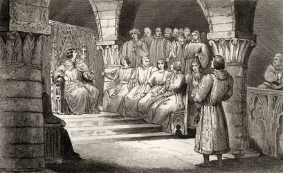 Philippe V (1293-1322) de Lange en de Staten-Generaal verwerpen de aanspraken van Jeanne II, uit 