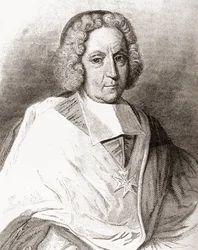 Pierre-Paul Guérin de Tencin, 1679-1758. Franse geestelijke, aartsbisschop van Embrun en Lyon, en kardinaal. Uit Les Heures Libres gepubliceerd in 1908.