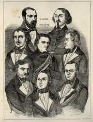 Verkiezingsaffiche 1848 - Franse republikeinse politici