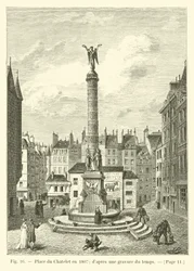 Plein du Chatelet in 1807; naar een gravure uit die tijd