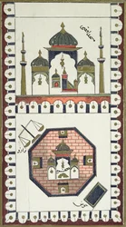 Plan van de Al-Aqsa Moskee en de Qubbat Al-Sakhra (Rotskoepel), naar een 18e-eeuws Arabisch manuscript