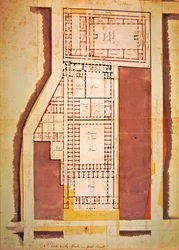 Plattegrond van de Grande en Petite Force gevangenis, rue du Roi de Sicile, Parijs