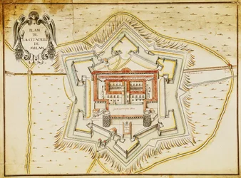 Plan van de citadel van Milaan