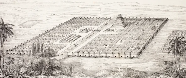 Plattegrond van de stad Babylon, Mesopotamië, rond de 5e eeuw v.Chr., volgens een beschrijving van Herodotus, uit L