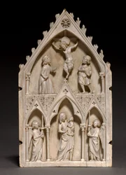Plaquette: De Kruisiging en Maagd en Kind met Engelen, ca. 1250-1270