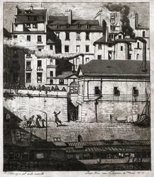Politie in Parijs (gravure, ca. 1860)