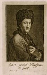 Portret van Jean Jacques Rousseau (1712-1778). Anoniem werk, gravure 1766. Franse kunst