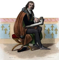 Portret van Alain Chartier, Franse dichter en politiek schrijver