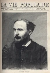 Portret van Albert Delpit (1849-1893), romanschrijver en toneelschrijver. Gravure in 
